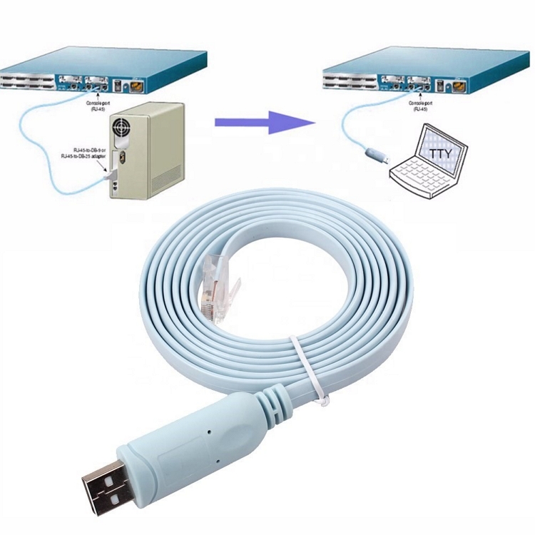 Dongguan Hot Bán cao FTDI USB đến 8P8C Cáp console USB Một nam giới cho PC và bộ định tuyến chuyển đổi RJ45 nam BF-ACCA Rohs, CE