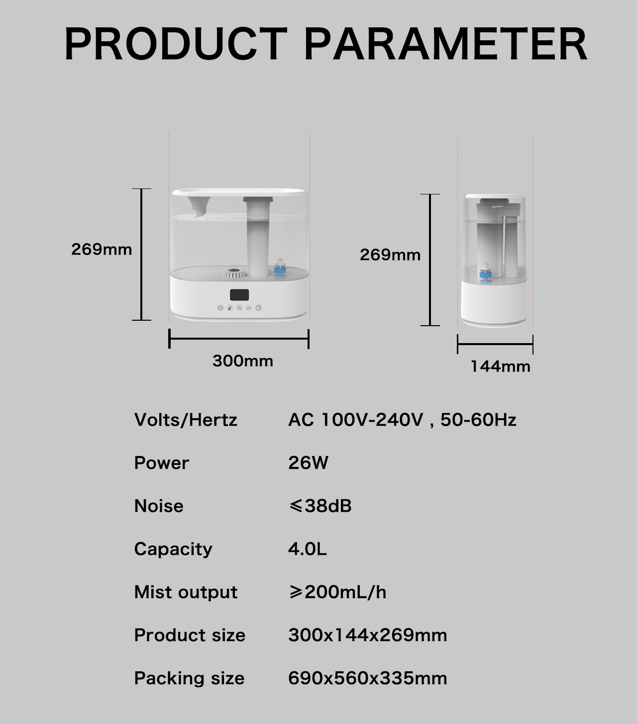HTJ-2258B humidifier specification HTJ-2258B humidifier specification
