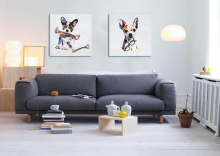 Cute Puppy Canvas Oil Paintings With Frame