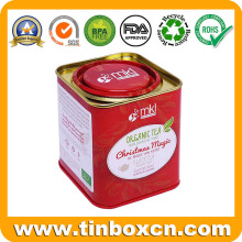 Custom Airtight Tea Caddy Tin Container with Snap-on Lid