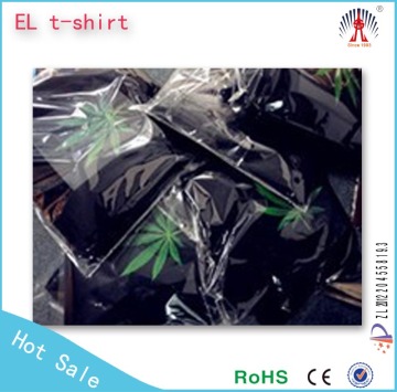 custom led light t shirt/custom striped t shirt/flashing el t shirt