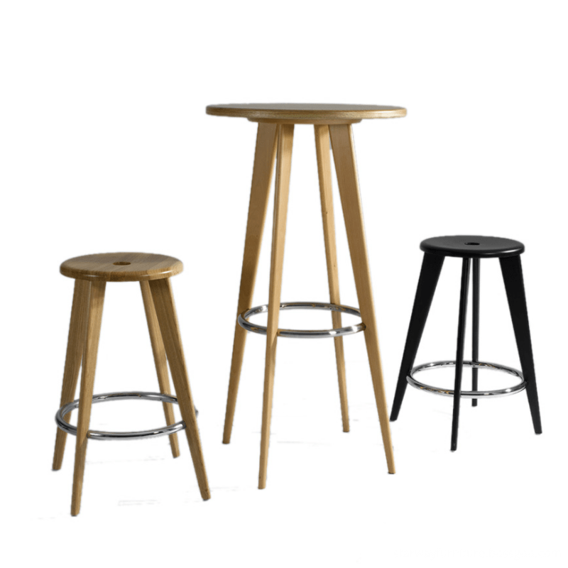Modern Cheap Bar Furniture Kitchen High Wood Chair Round Bar Stools for Restaurant and Cafe