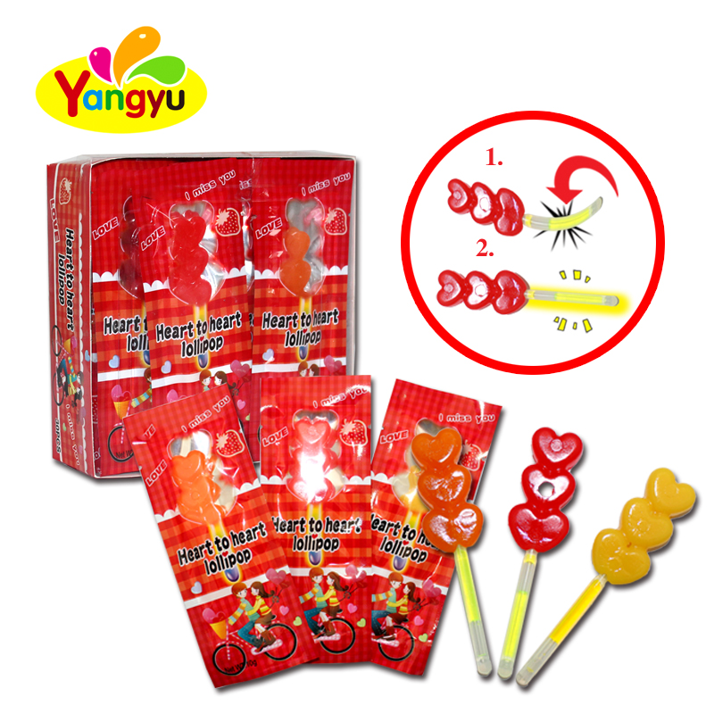 Glowing stick Heart to Heart Fruits Lollipop Candy