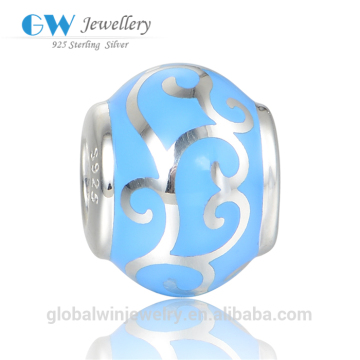 New Arrival Beads High Quality Light Blue Enamel Beads Fit European Bracelet