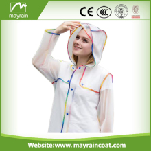 Ladies Fashion PVC Long Outdoor Jacket
