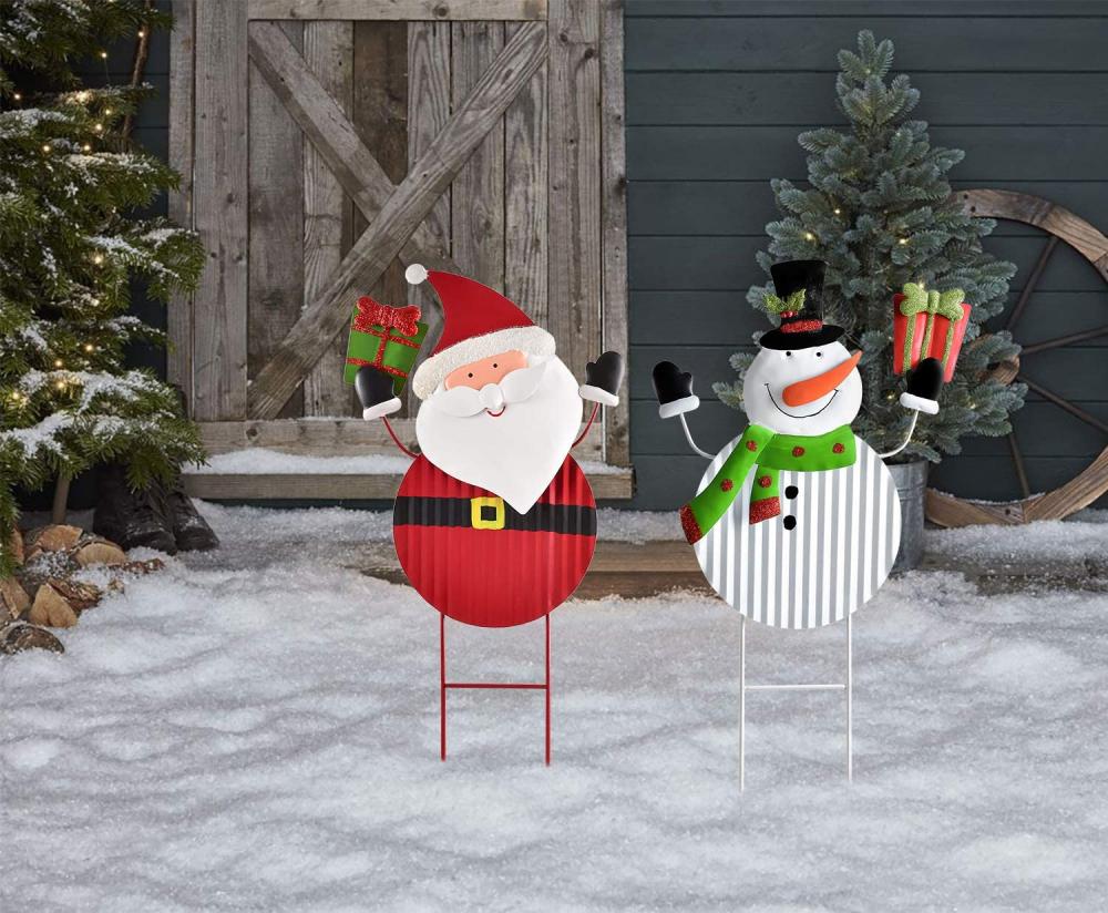 25 &quot;x 11&quot; Schneemann und Santa Yard Schilder