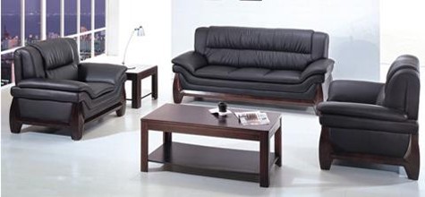 Modern Leather Sofa with Finish Legs