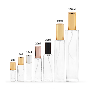 Clear 30ml rectangle glass perfume bottle