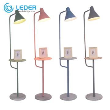 LEDER rustieke decoratieve vloerlamp