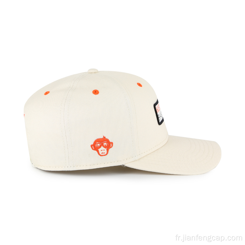 Casquette de baseball en sergé de coton avec étiquette tissée