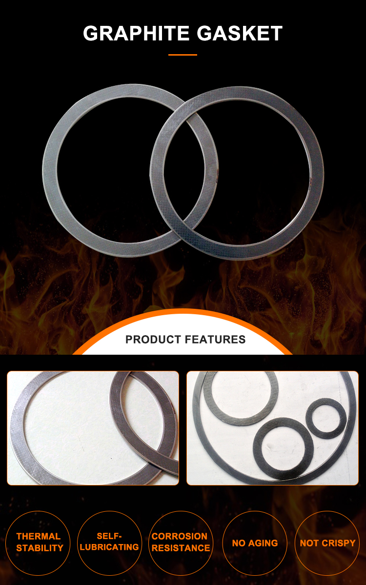 Exhaust Carbon Graphite Gasket For Spiral Wound Gasket Material Gasket