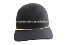 Ladies black color 100% wool felt hats, felt cap hats, fashion wool hats