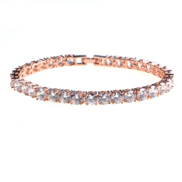 Women's fashion adjustable chain bracelets cubic zirconia rose gold love gift luxury shiny jewelry