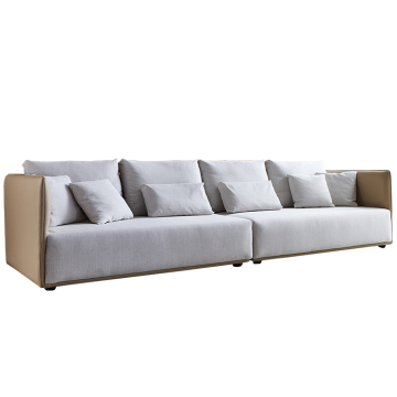 PurelyFeel Italian Minimalist Leather Cloth Art Sofa Combination