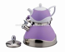 3.0L stainless steel whistling kettle (water kettle) with 1.0L ceramics teapot (teakettle)