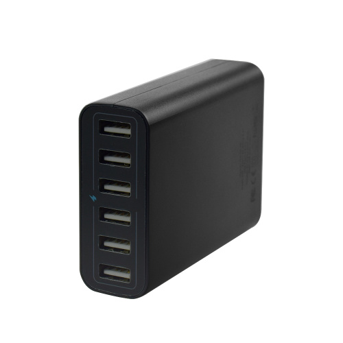 60W 6-port USB-väggladdare Multi Charger Station