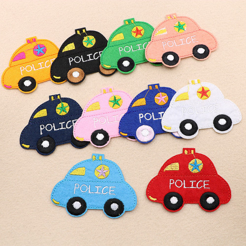 Polizei gestickte Patches Auto Cartoon Patches Tasche Hut