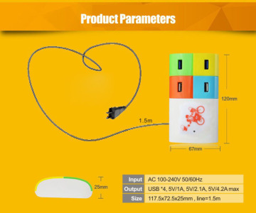 4 usb port wall charger,home desktop charger,usb charger manufacturer