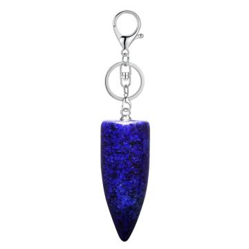 Bullet Shape Healing Pointed Chakra Key Chain Quartz Crystal Stone Charm Bullet Key Ring