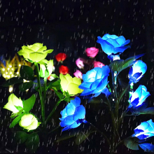 Outdoor Solar Rose Flower LED Stake Light Decor