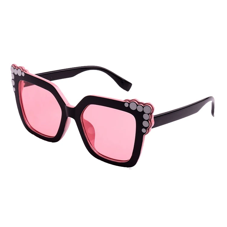 with Printing PC Frame Pink Lense Eyewear PC Material Sunglass