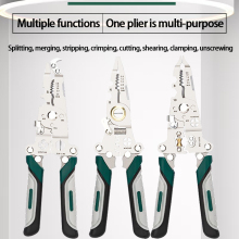 Three green folding wire strippers