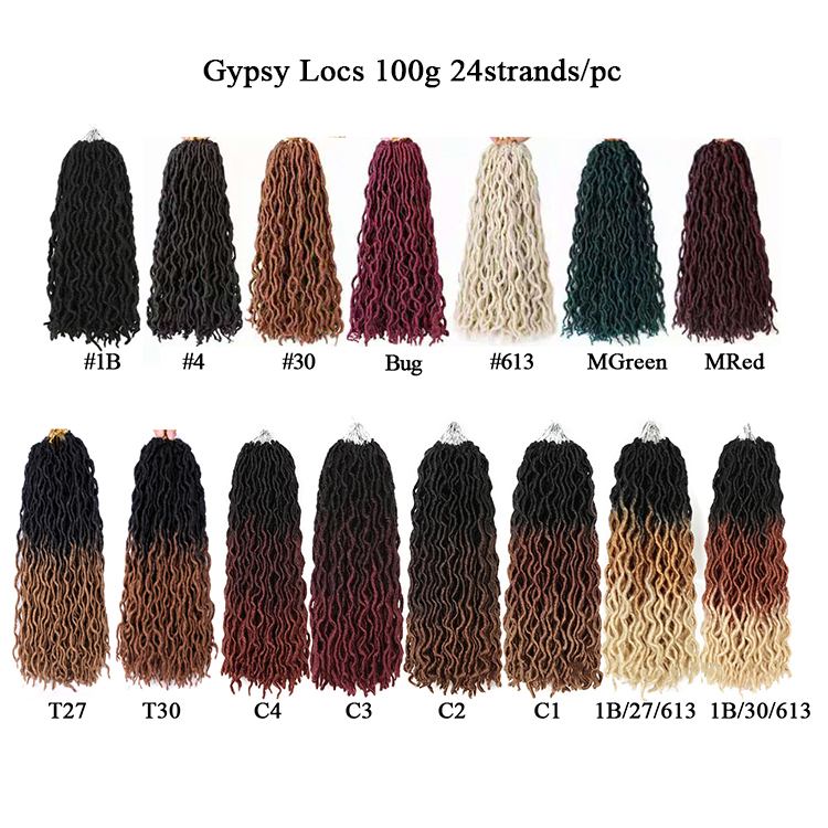 vendors aliexpress Long Gypsy Locs dreadlocks braids for african hair Ombre Goddess faux locs Gypsy Locs