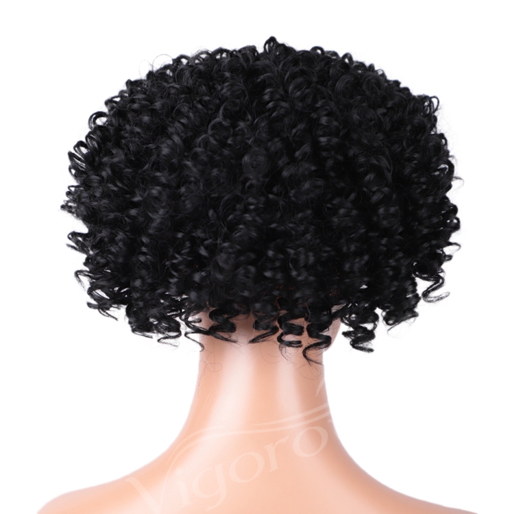 Wholesale Hair Ajustable Grip Cheap Full Attached Kinky Curly For White Black Women Brown Syntehtic Headband Wig