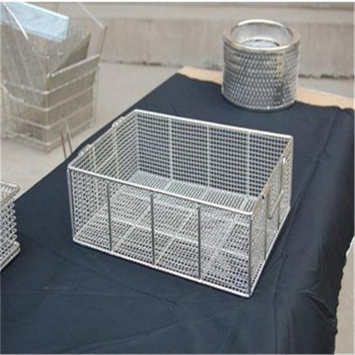 Stainless steel wire mesh medical sterilizer storage basket