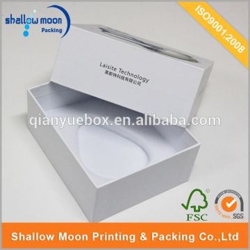 Custom design white paper box with die cut insert