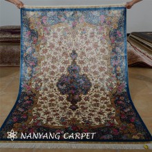 4'x6' Ivory White Floral Vintage Silk Qum Rug