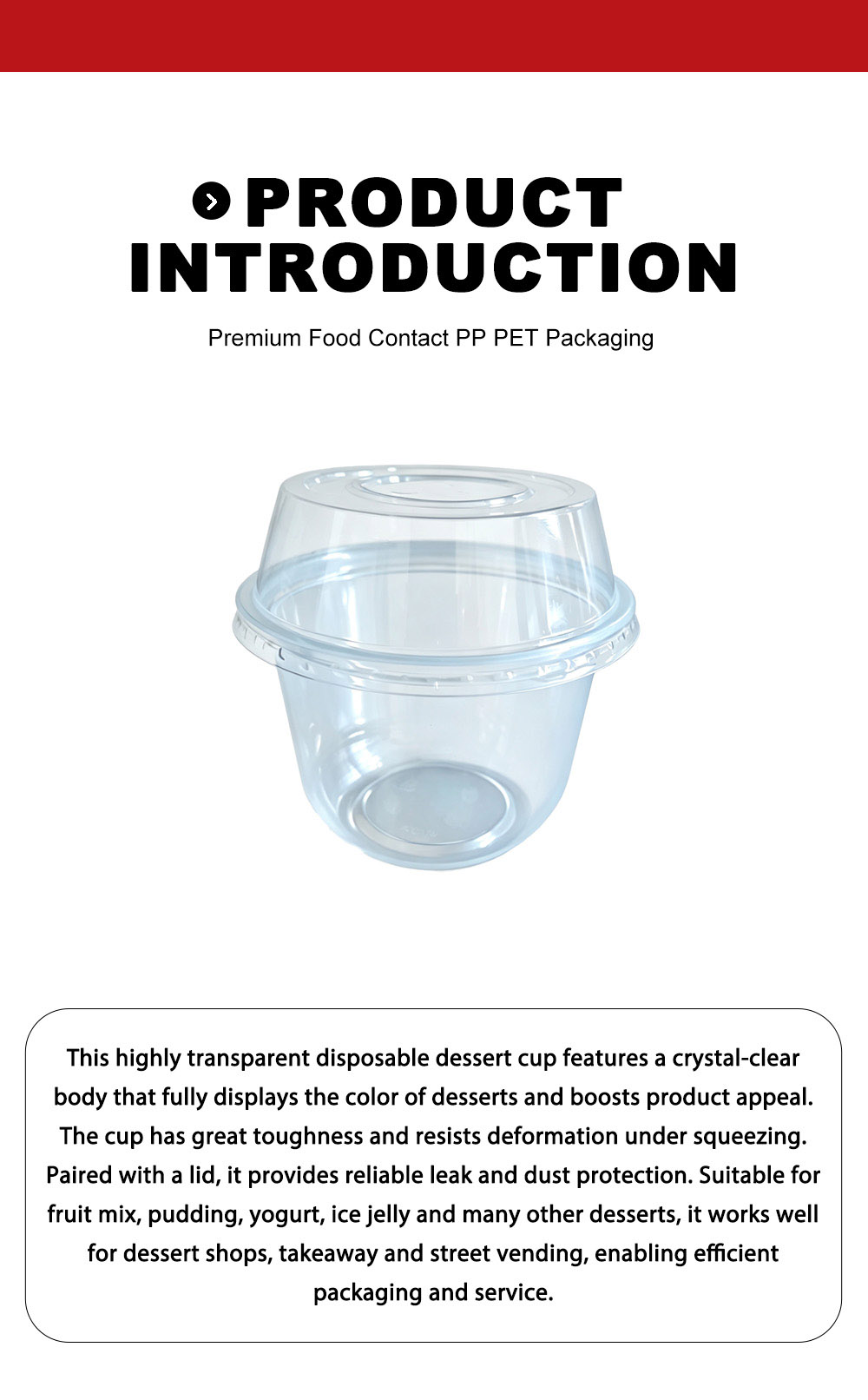 Высокая прозрачная одноразовая чашка для десерта X High Clear Disposable Dessert Cup X