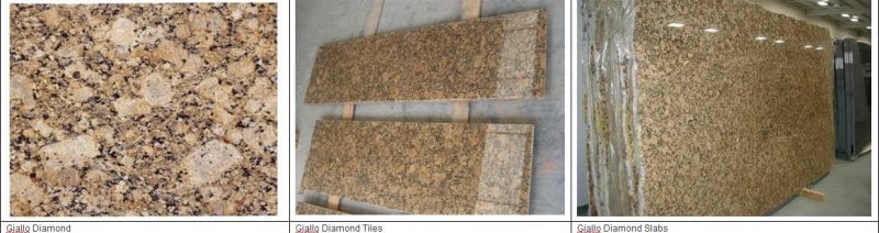 Giallo Diamond Granite Slab Tiles for Kitchen Countertop Vanity Top Worktop