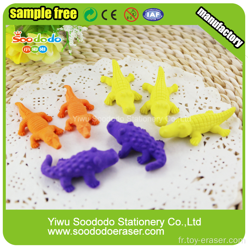 Ensembles d&#39;animaux en forme de crocodile 3D Puzzle Rubber