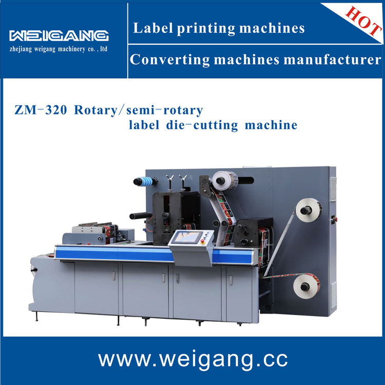 ZM-320 UV varnishing printing cold foiling slitting Semi rotary / rotary Label die cutting machine for label sticker