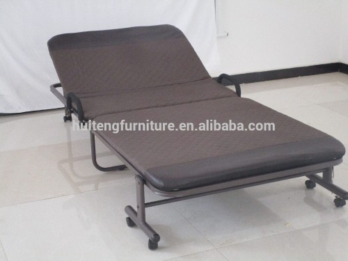 folding metal bed with mattress