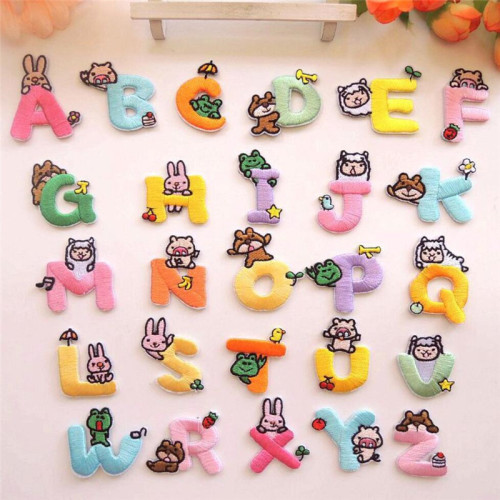 Leuke Engelse letters geborduurde patches cartoon applique