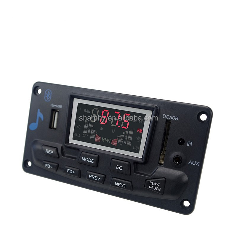 12V Bluet MP3 Decoder Audio Module Spectrum Display Lossless APE Decoding Support APP EQ FM AUX Car Accessories