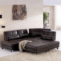 3 keping kulit Sectional Sofa Set Dengan Chaise