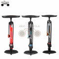 High-pressure bicycle floor pump with gauge