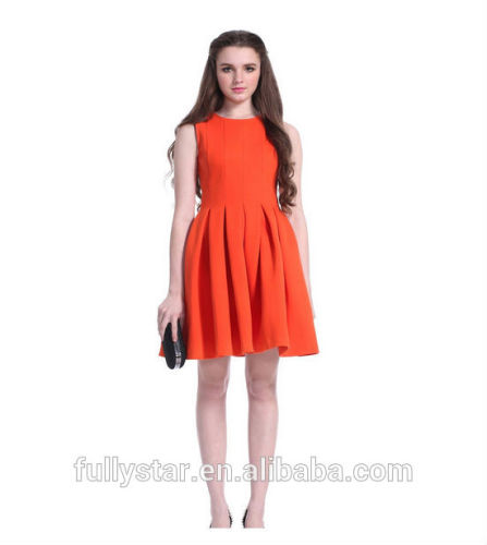 2014new designer girl fancy sleeveless dress