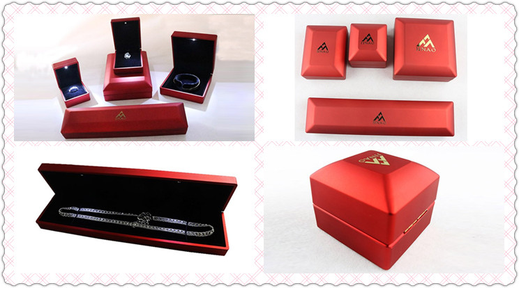 Delicate red jewelry box set with velvet insert