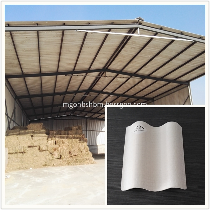 Non-asbestos Fireproof Glazed MgO Roof Tiles