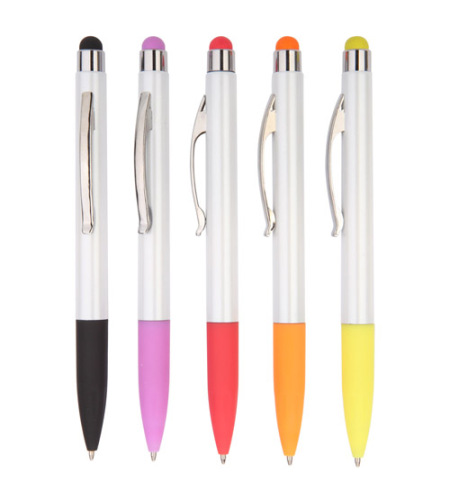 Twist plastic balpen met kleur stylus