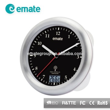 Aliuminum Bathroom Thermometer Suction Clock