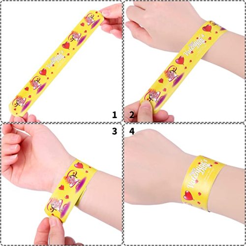 Custom Colorful Slap Bracelets Valentines Day Wristband