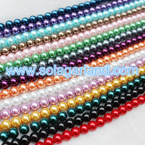 Wholesale 4-16MM Glass Pearl Spacer Loose Beads Charms