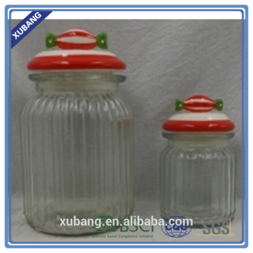 Glass storage jar glass jar with ceramic lid