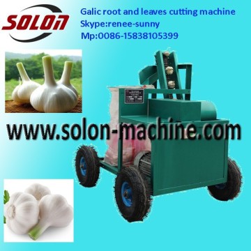 Automatic garlic root and leaves removing machine/garlic root and leaves cutting machine