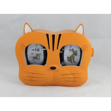 Belle horloge Flip tête de chat Kitty